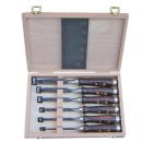 MHG Stemmeisen-Set mit polierter Klinge 6-26 mm und dunklem Heft im Holzkasten